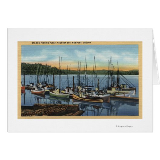 Newport, Oregon - Salmon Fishing Fleet in Yaquin (Front Horizontal)