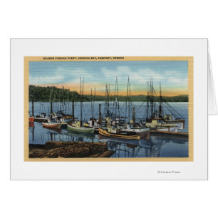 Newport, Oregon - Salmon Fishing Fleet in Yaquin Cards