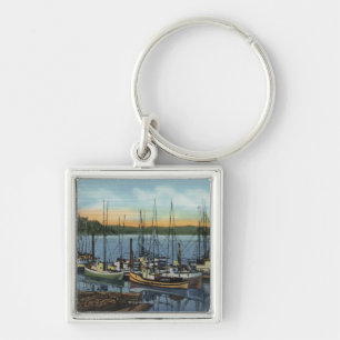 Newport, Oregon - Salmon Fishing Fleet in Yaquin Keychain