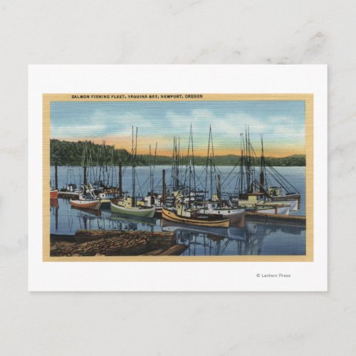 Newport Oregon _ Salmon Fishing Fleet in Yaquin Postcard
