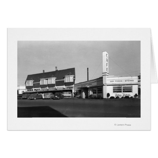 Newport, Oregon View of Bay Way Caf� Photograph (Front Horizontal)