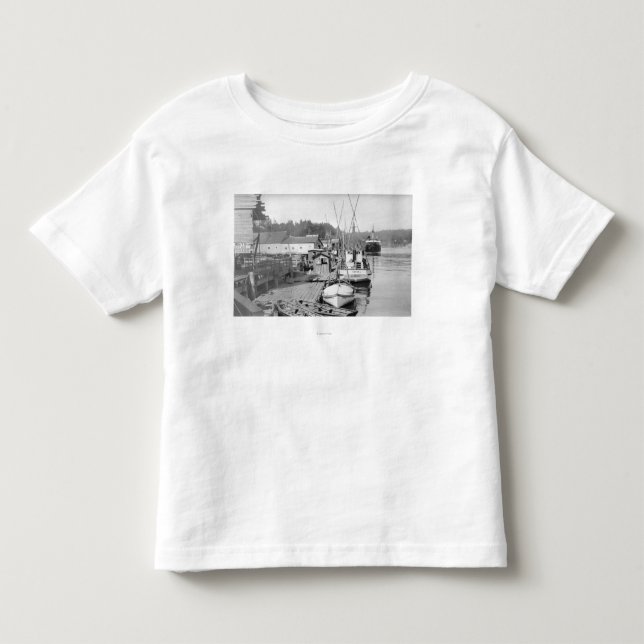 Newport, Oregon Waterfront View of Fishing Boats Toddler T-shirt (Front)