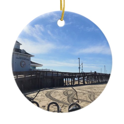 Newport Pier, Newport Beach, California Ceramic Ornament