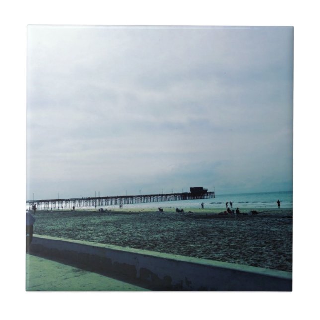 Newport Pier, Newport Beach, California Ceramic Tile (Front)