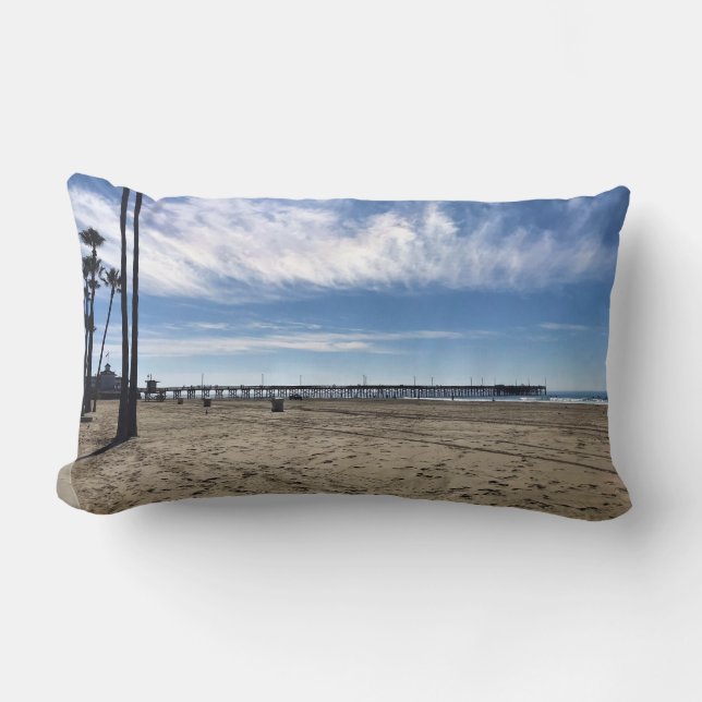 Newport Pier, Newport Beach, California Lumbar Pillow (Front)