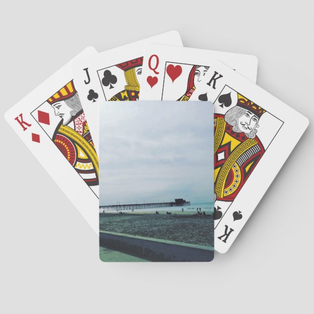 Newport Pier, Newport Beach, California Poker Cards (Back)
