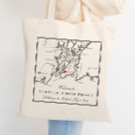 Newport Rhode Island Black White Wedding Welcome Tote Bag<br><div class="desc">These black and white Newport, Rhode Island map tote bags are perfect to welcome your out of town guests with welcome bag goodies, or customize them for your wedding party. Move the heart by clicking "Edit Using design tool" under "Personalize". Perfect for all the great wedding venues in Newport, RI...</div>