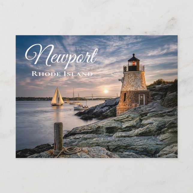 Newport Rhode Island Castle Hill Lighthouse RI Postcard (Front)
