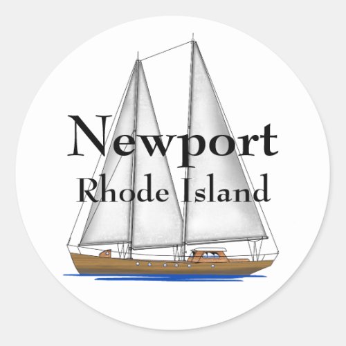 Newport Rhode Island Classic Round Sticker