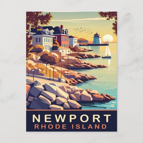 Newport Rhode Island coast Travel Postcard
