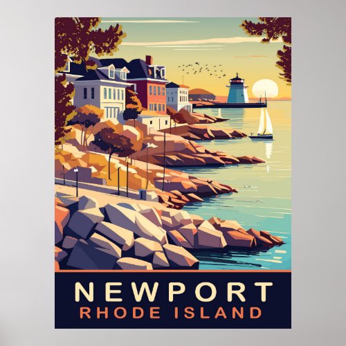 Newport Rhode Island coast Travel Poster