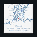 Newport Rhode Island Destination Wedding Favor Magnet<br><div class="desc">Quick and Easy ordering! These Newport, RI map magnets make great Newport wedding favors to include in your Rhodie Island destination wedding welcome bags. Move the heart by clicking "Edit Using design tool" under "Personalize". Perfect for all the great wedding venues in Newport, RI including Belle Mer, OceanCliff Hotel, Hotel...</div>