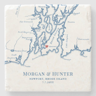 Newport Rhode Island Destination Wedding Favor Stone Coaster