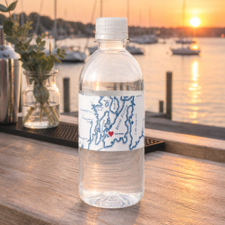 Newport Rhode Island Destination Wedding  Water Bottle Label