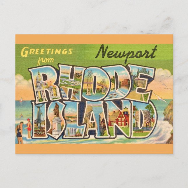 Newport Rhode Island Greetings Postcard (Front)