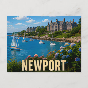 Newport Rhode Island Harbor Coastal Travel Gift Postcard
