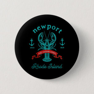 Newport Rhode Island Lobster Fishing Vacation Beac Button