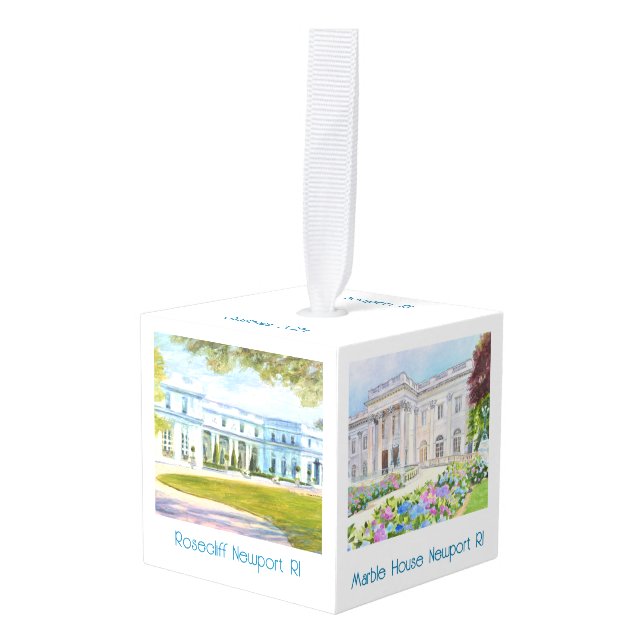 Newport Rhode Island Mansions Christmas Ornament (Front Angled)