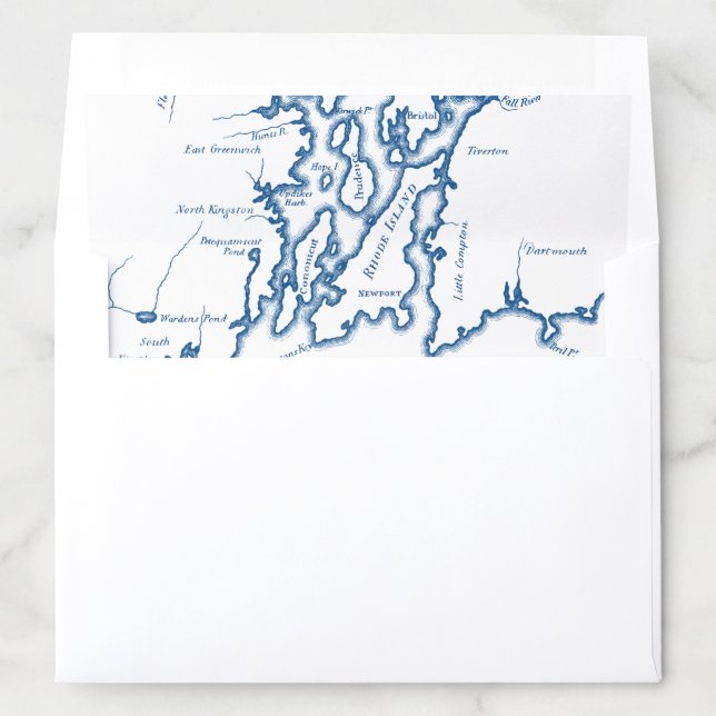 Newport Rhode Island Map DIY Envelope Liner (In Envelope)