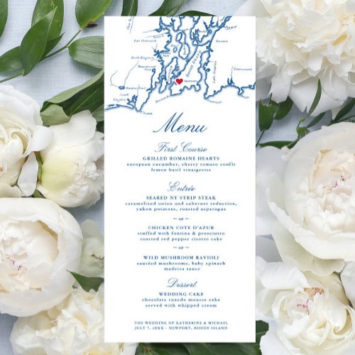 Newport Rhode Island Map Elegant Navy Blue Menu