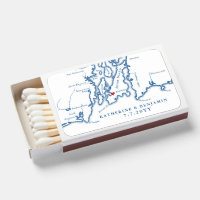 Newport Rhode Island Map Navy Elegant Wedding