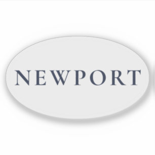 Newport Rhode Island Preppy Coastal Oval Sticker