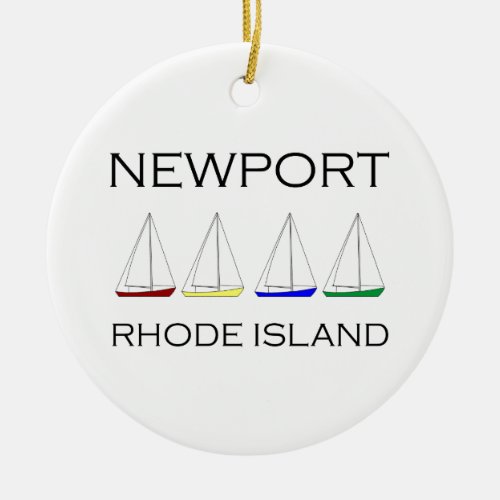 Newport Rhode Island Sailboats Ceramic Ornament