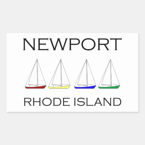 Newport Rhode Island Sailboats Rectangular Sticker
