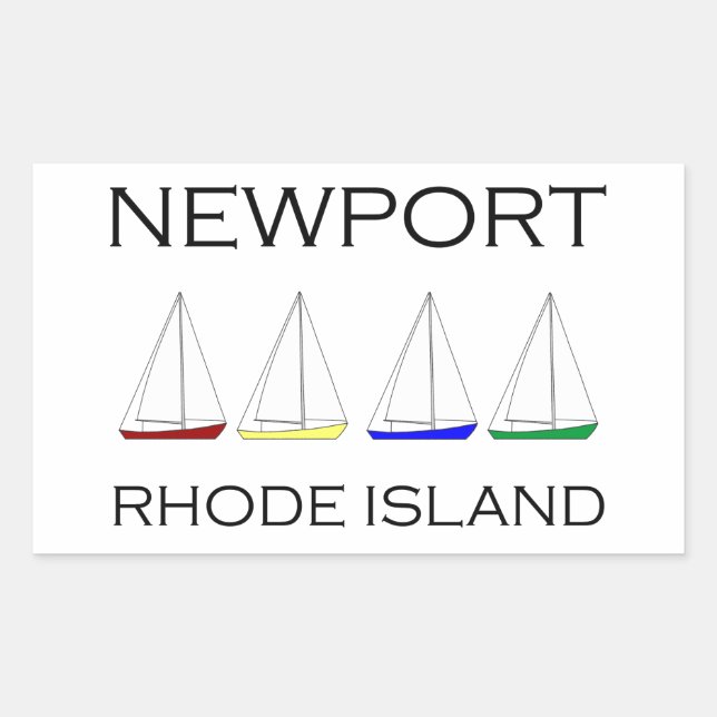 Newport Rhode Island Sailboats Rectangular Sticker (Front)