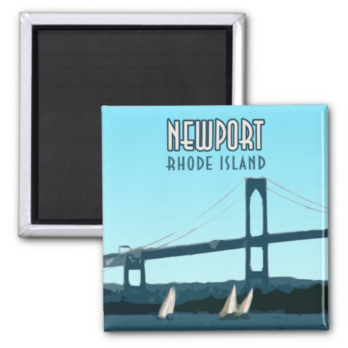 Newport Rhode Island Sailboats Vintage Magnet