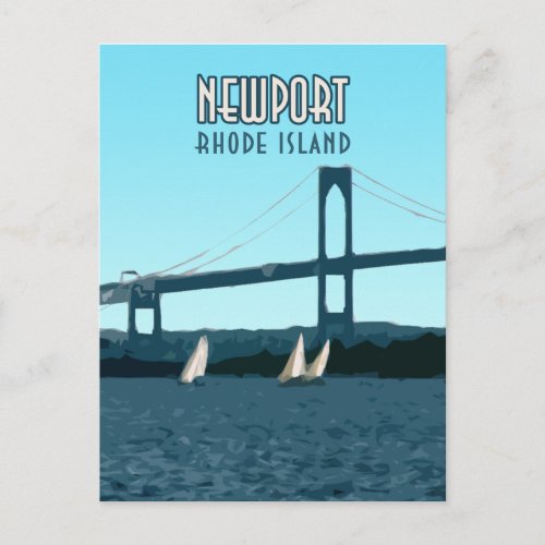 Newport Rhode Island Sailboats Vintage Postcard