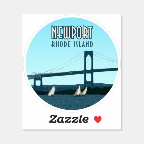 Newport Rhode Island Sailboats Vintage Sticker