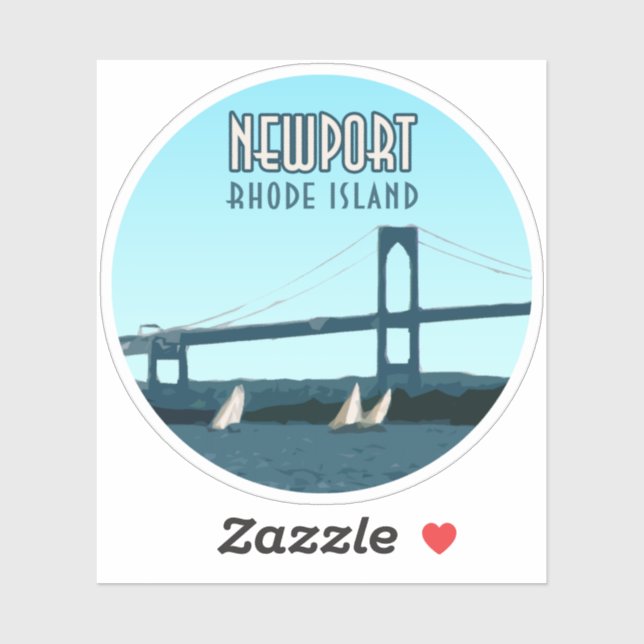 Newport Rhode Island Sailboats Vintage Sticker (Sheet)