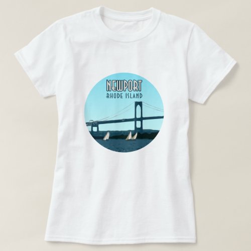 Newport Rhode Island Sailboats Vintage T_Shirt