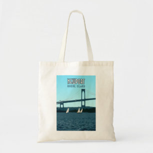 Newport Rhode Island Sailboats Vintage Tote Bag