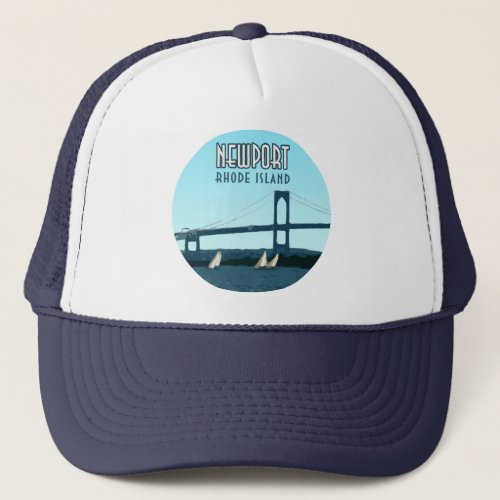 Newport Rhode Island Sailboats Vintage Trucker Hat