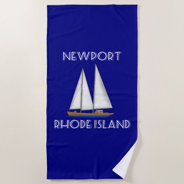 Newport Rhode Island Sailing Beach Towel (Front)