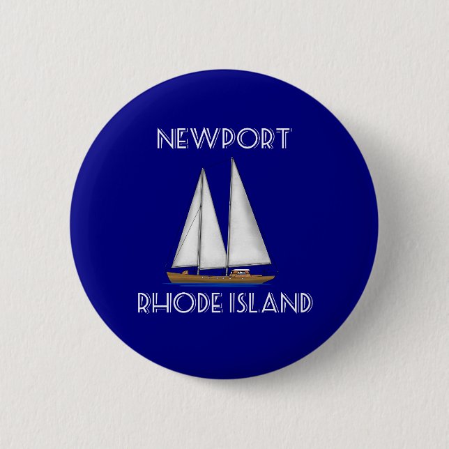 Newport Rhode Island Sailing Button (Front)