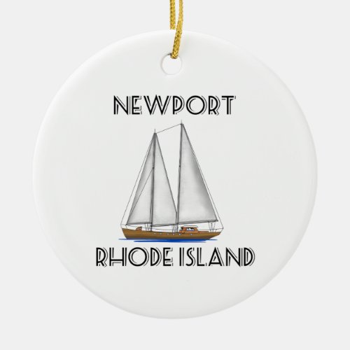 Newport Rhode Island Sailing Ceramic Ornament