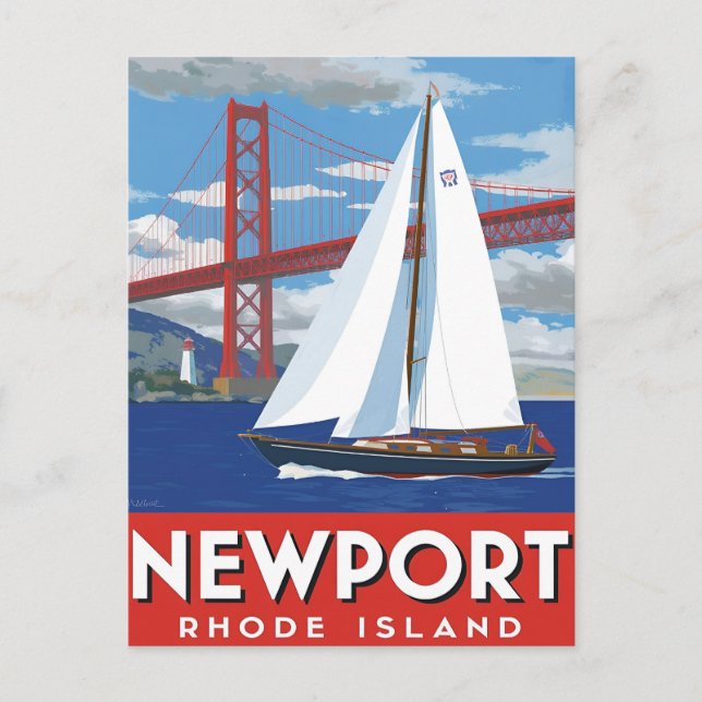 Newport Rhode Island Sailing Postcard (Front)