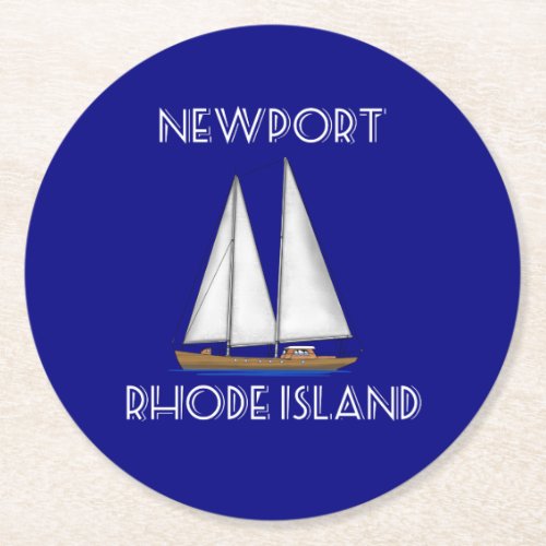 Newport Rhode Island Sailing Round Paper Coaster