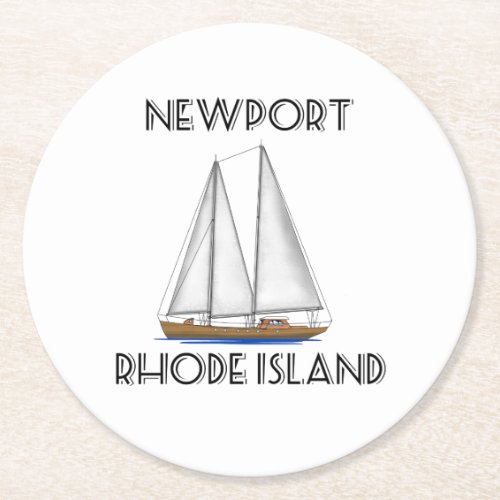 Newport Rhode Island Sailing Round Paper Coaster