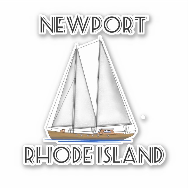 Newport Rhode Island Sailing Sticker (Front)