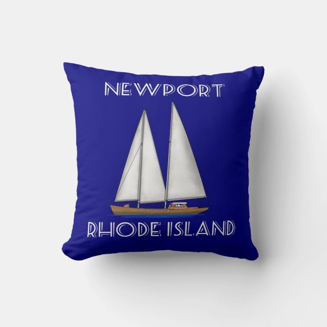 Newport Rhode Island Sailing Throw Pillow (Front)