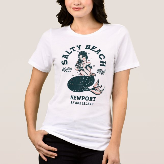 Newport Rhode Island Shirt Oyster Bar Mermaid Gift (Front)