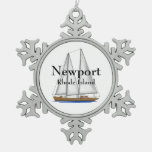Newport Rhode Island Snowflake Pewter Christmas Ornament at Zazzle