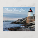 Newport Rhode Island Sunset Lighthouse  Postcard at Zazzle