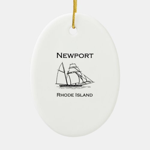 Newport Rhode Island Tall Ship Ceramic Ornament