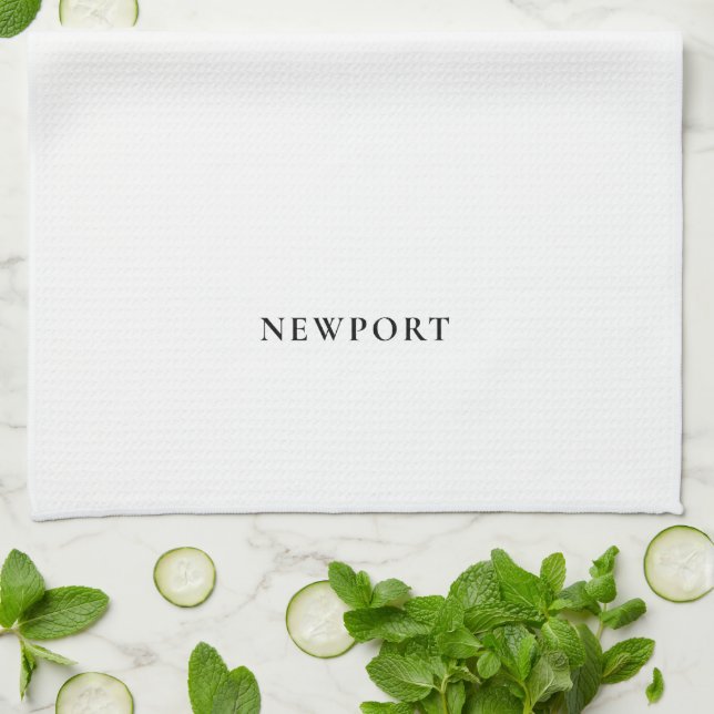 Newport Rhode Island Tea Towel Coastal Kitchen (Folded)