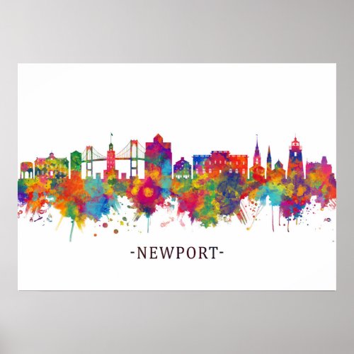 Newport Rhode Island USA Skyline Poster